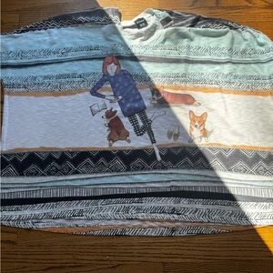 One size women’s corgi shirt. Minor‎ flaw shownDoes Not affect product